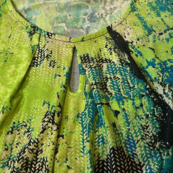 Kasper Green/Blue/Metálic Gold Sleeveless Top (Small) - Picture 5 of 5